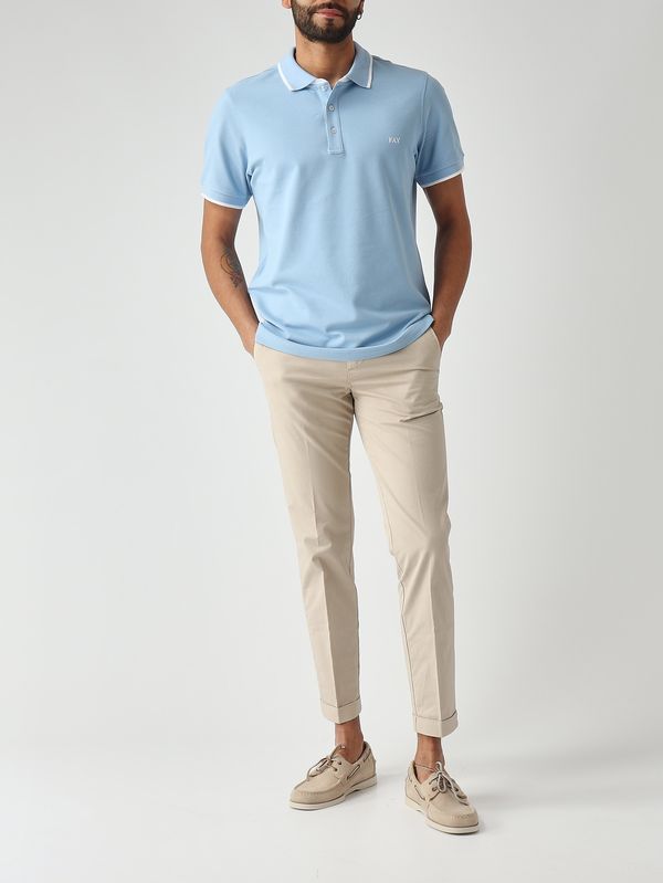 2. Polo uomo in piqué di cotone stretch Celeste Fay npmb252140stdw