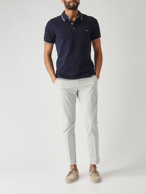 2. Polo uomo in piqué di cotone stretch Blu Navy