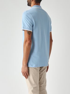 4. Polo uomo in piqué di cotone stretch Celeste