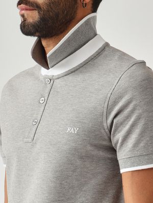5. Herren-Polohemd aus Stretch-Baumwollpiqué Grau
