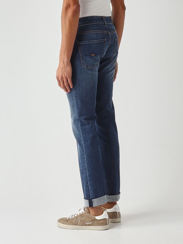 4. Jeans uomo in cotone stretch Denim Scuro Fay ntm8752196lzer