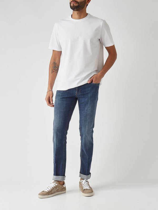 2. Jeans uomo in cotone stretch Denim Scuro Fay ntm8752196lzer
