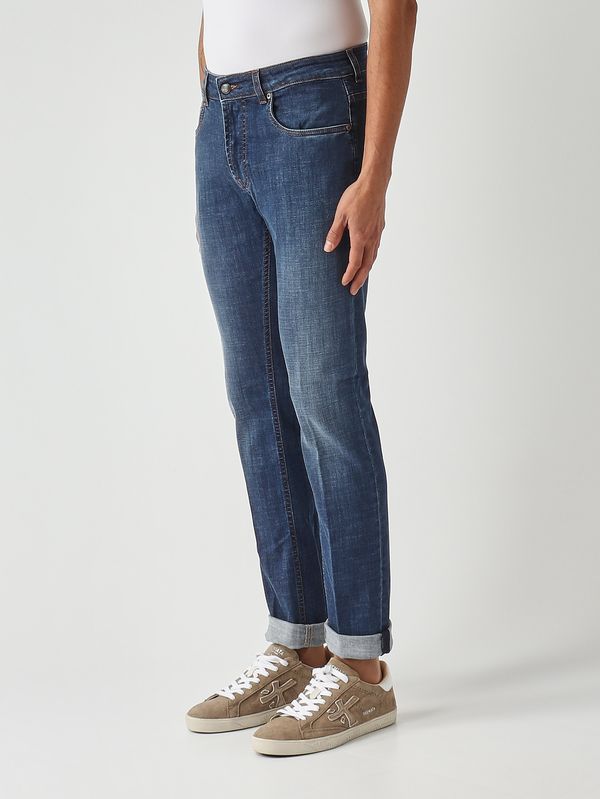 3. Jeans uomo in cotone stretch Denim Scuro Fay ntm8752196lzer