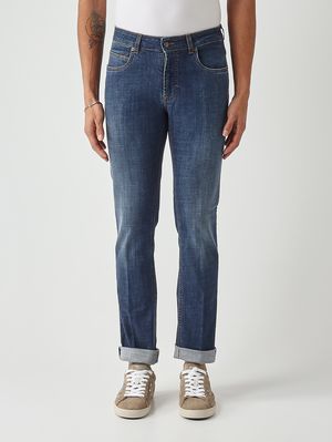 1. Jeans uomo in cotone stretch Denim Scuro