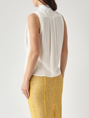 4. Top de mujer en georgette de viscosa Marfil