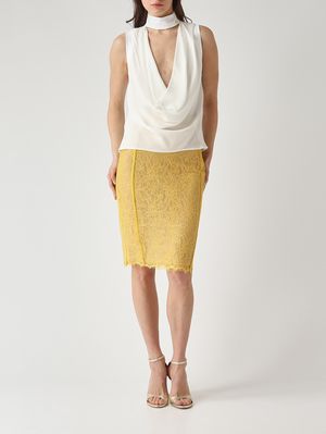 2. Top de mujer en georgette de viscosa Marfil
