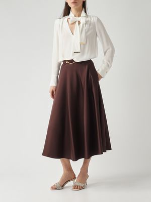 2. Damenbluse aus Viskose-Georgette Elfenbein