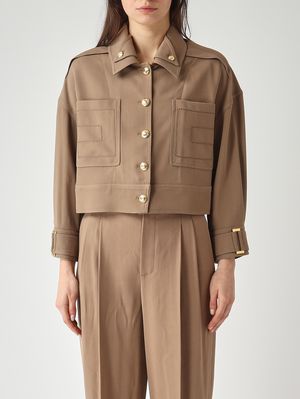 1. Chaqueta de mujer en gabardina de viscosa elástica Arcilla