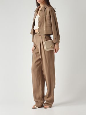 2. Chaqueta de mujer en gabardina de viscosa elástica Arcilla