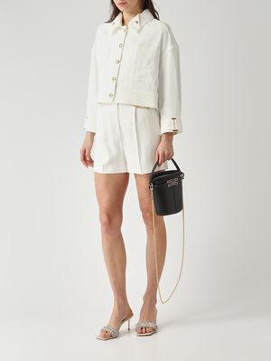 2. Chaqueta de mujer en gabardina de viscosa elástica Marfil