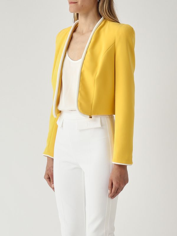3. Chaqueta de mujer de crepé Sol-Marfil Elisabetta Franchi gi21461e2