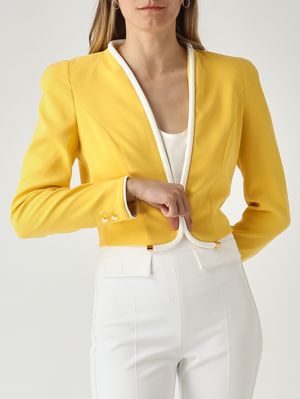 5. Chaqueta de mujer de crepé Sol-Marfil