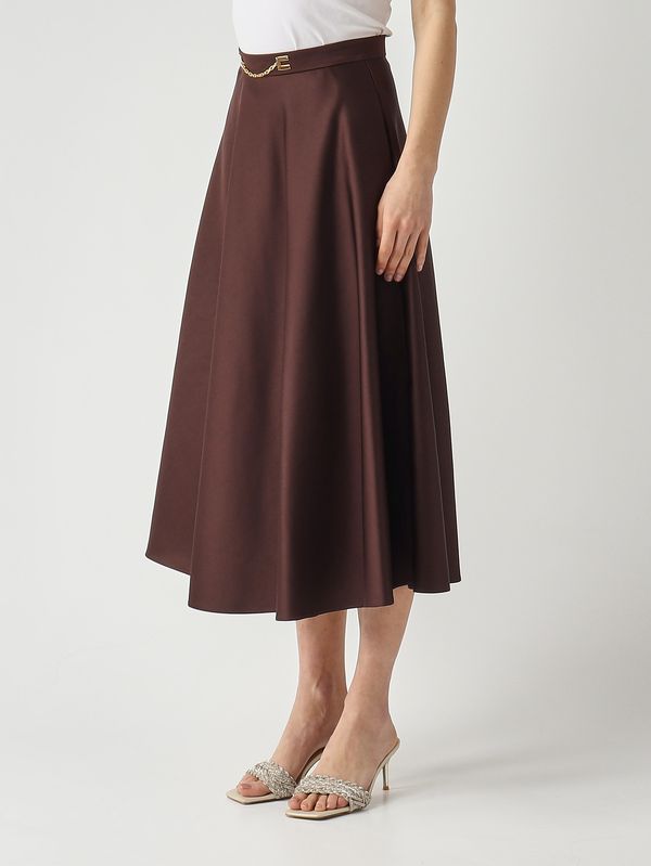 3. Jupe femme en satin duchesse Cacao Elisabetta Franchi go15661e2