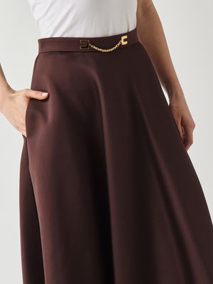 5. Jupe femme en satin duchesse Cacao