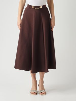 1. Jupe femme en satin duchesse Cacao