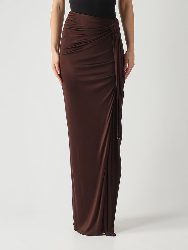 1. Gonna donna in jersey di viscosa Cacao Elisabetta Franchi go16661e2