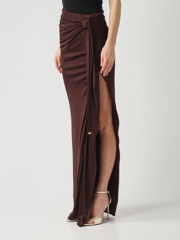 3. Gonna donna in jersey di viscosa Cacao Elisabetta Franchi go16661e2
