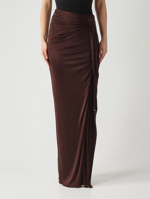 1. Gonna donna in jersey di viscosa Cacao
