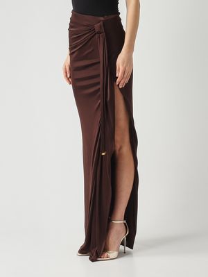 3. Gonna donna in jersey di viscosa Cacao