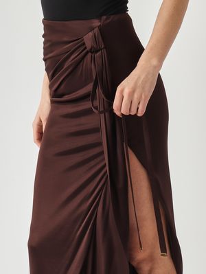 5. Gonna donna in jersey di viscosa Cacao