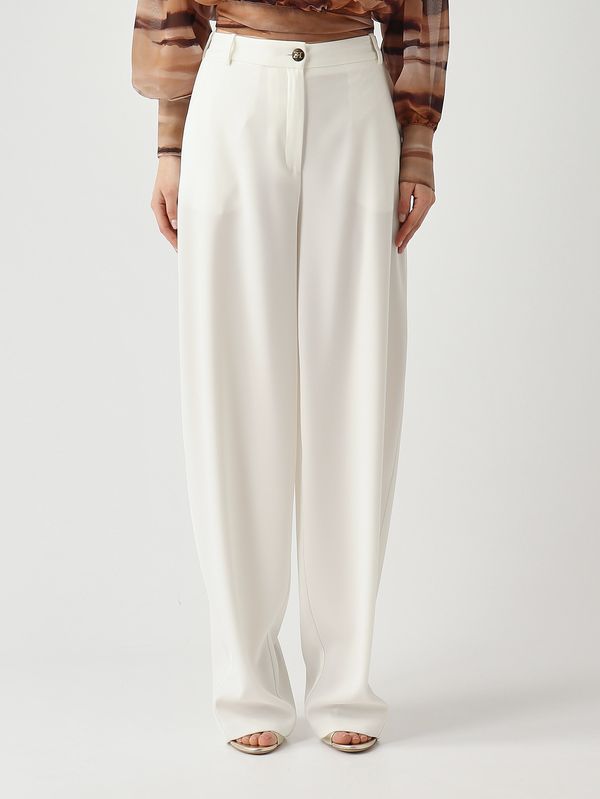 1. Damenhose aus Stretch-Crêpe Elfenbein Elisabetta Franchi pa17861e2