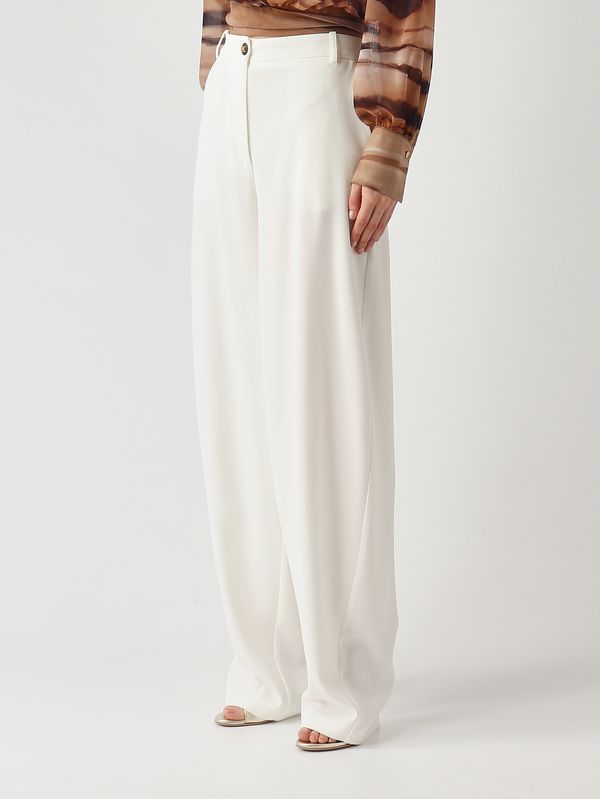 3. Damenhose aus Stretch-Crêpe Elfenbein Elisabetta Franchi pa17861e2
