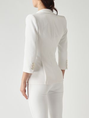 4. Blazer de mujer de doble crepé elástico Marfil