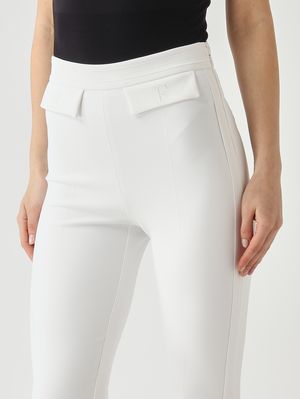 5. Damenhose aus Stretch-Doppelkrepp Elfenbein