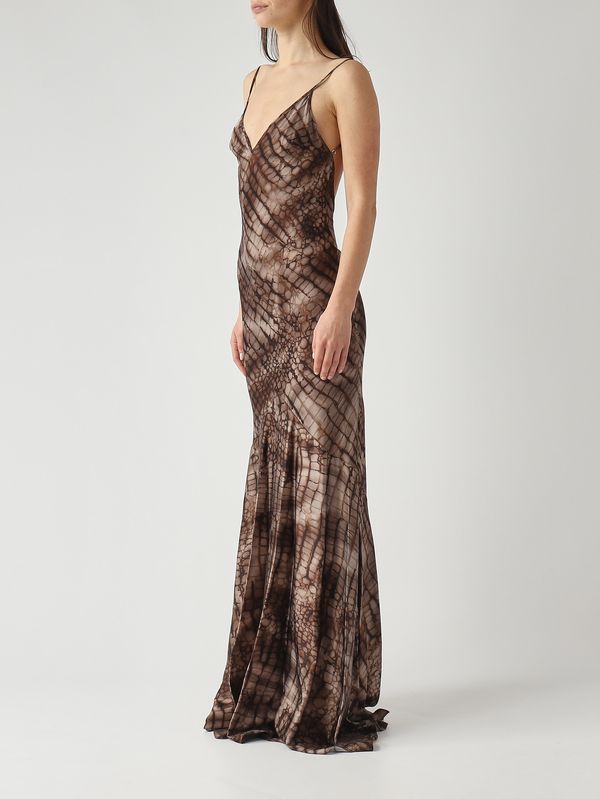 Elisabetta Franchi Women's stretch satin dress - Cocoa | Caposerio.com Elisabetta Franchi Women's stretch satin dress - Cocoa | Caposerio.com