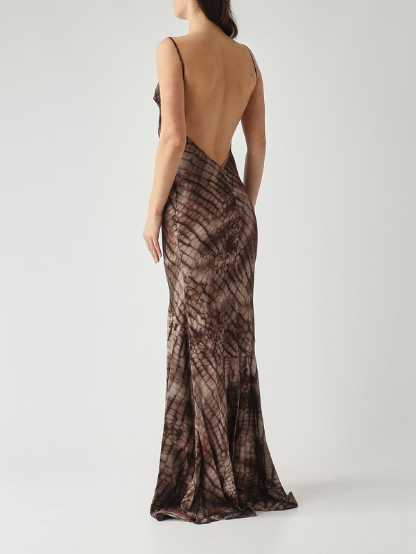 4. Damenkleid aus Stretch-Satin Kakao Elisabetta Franchi abr3061e2