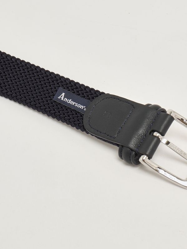 3. Cintura uomo in tessuto e pelle Blu Navy Anderson's b0667ne95