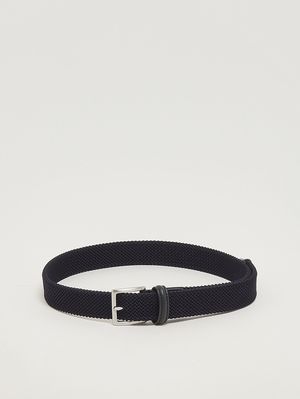 1. Cintura uomo in tessuto e pelle Blu Navy