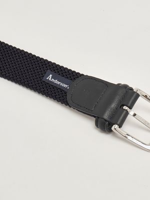 3. Cintura uomo in tessuto e pelle Blu Navy