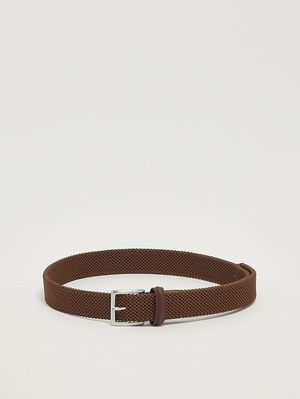 1. Cintura uomo in tessuto e pelle Marrone
