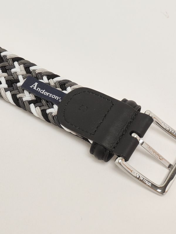 3. Men's woven fabric belt Black-White 1+ in the family b0667ne41