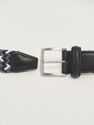 2. Herren-Gürtel aus geflochtenem Stoff Weiß-Denim