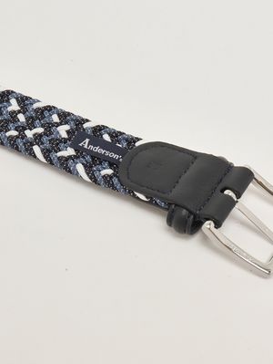 3. Herren-Gürtel aus geflochtenem Stoff Weiß-Denim