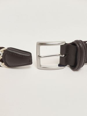 2. Men's woven fabric belt Bianco-Moro