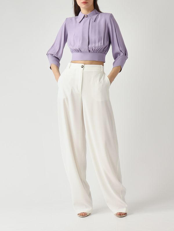 2. Camisa de mujer de georgette de viscosa Lila Elisabetta Franchi ca14761e2