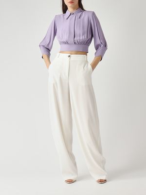2. Camisa de mujer de georgette de viscosa Lila