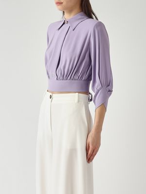 3. Camisa de mujer de georgette de viscosa Lila