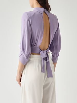 4. Camisa de mujer de georgette de viscosa Lila