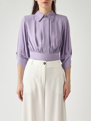 1. Camisa de mujer de georgette de viscosa Lila