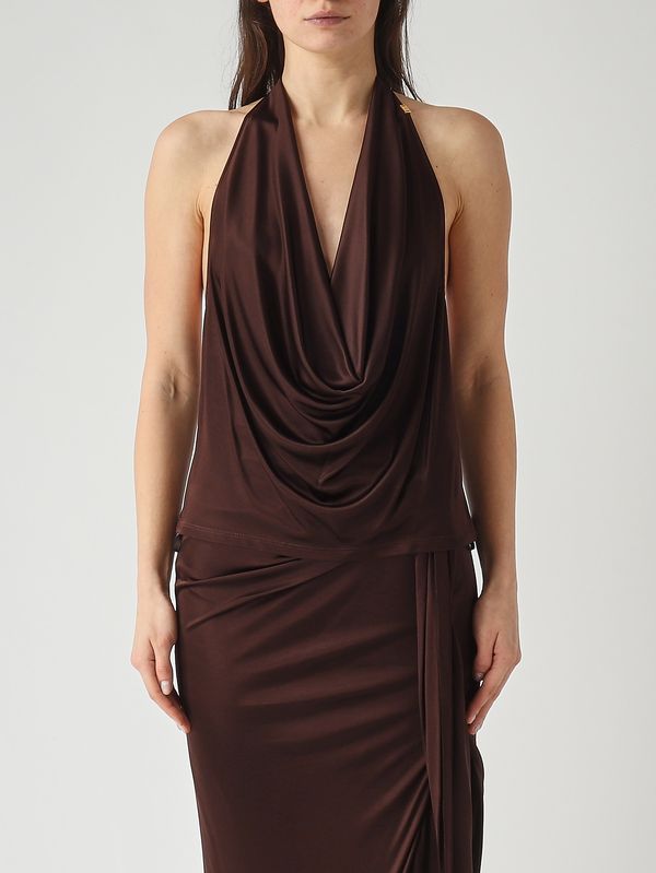 Haut femme en satin Cacao Elisabetta Franchi
