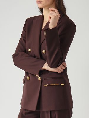 5. Women's blazer in virgin wool blend Cocoa