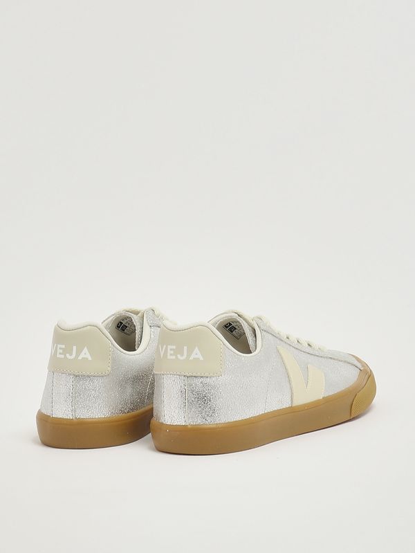 3. Damen-Sneaker aus laminiertem Leder Silber Veja eo03211465