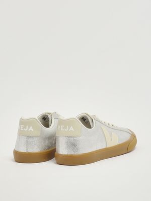 3. Damen-Sneaker aus laminiertem Leder Silber