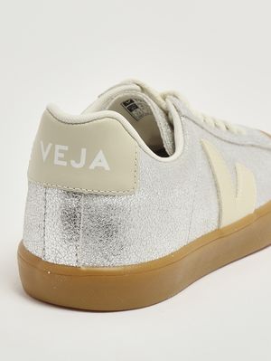 5. Damen-Sneaker aus laminiertem Leder Silber