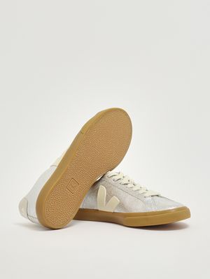 4. Damen-Sneaker aus laminiertem Leder Silber