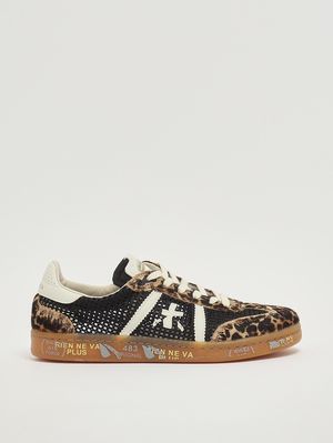 1. Damen-Sneaker Bonnied 8200 aus Leder Schwarz-Animalprint